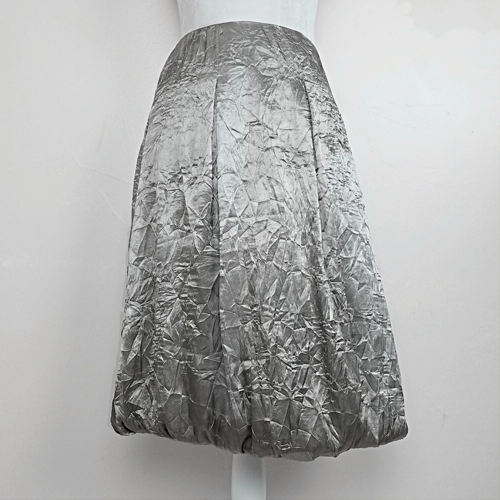 Nicole Miller Crushed Metallic Skirt Size 14